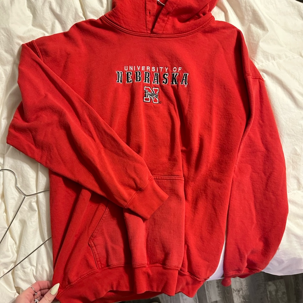 Vintage Nebraska Red Hoodie Embroidered